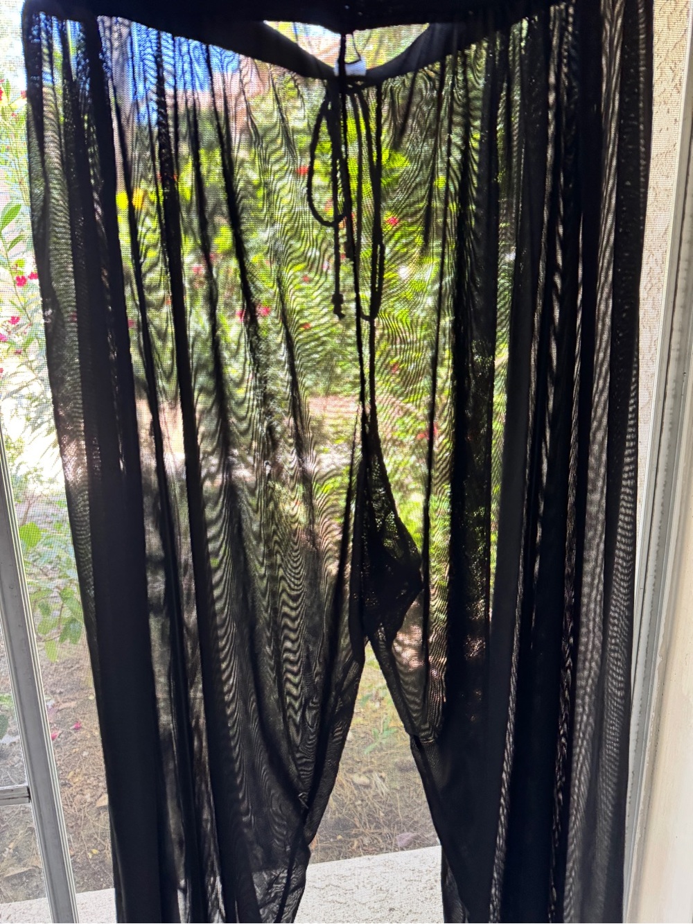 Coastal Waves Black Swim Cover-Up with Drawstring Waist NWOT